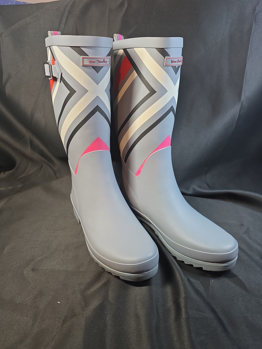 Vera Bradley Gray & Pink Patterned Women's Rain Boots